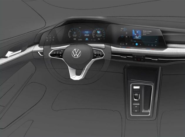 Volkswagen Golf Mk8 to debut in October – official sketches revealed; interior exposed in new spyshots