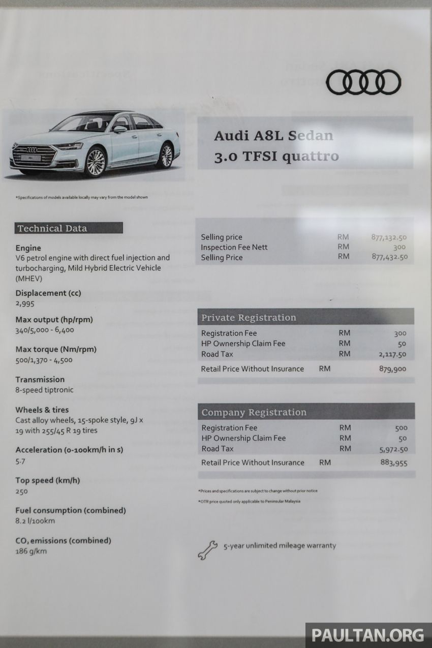 Audi A8L kini di Malaysia – 3.0L TFSI quattro, RM880k 977689