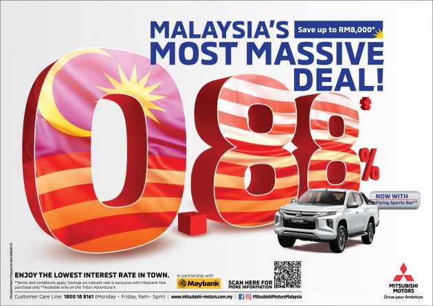 Mitsubishi Triton dengan kadar pinjaman serendah 0.88% setahun sempena Hari Merdeka & Hari Malaysia
