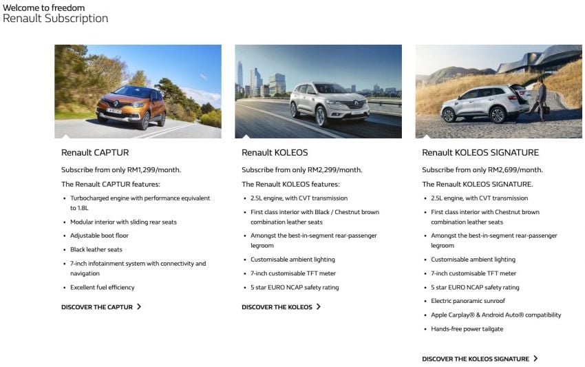 Renault Subscription now open to the public in M’sia – Captur and Koleos available; from RM1,299 a month 990937