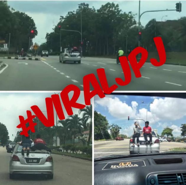 Kes tular: JPJ Johor saman pemandu yang bawa tiga budak bergayut di bonet belakang kenderaan