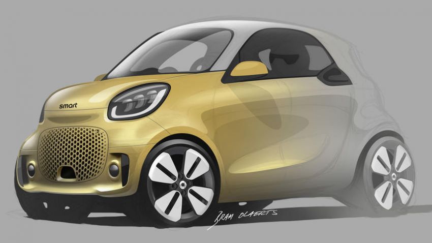 smart EQ fortwo, forfour facelift teased in sketches Image #1009956