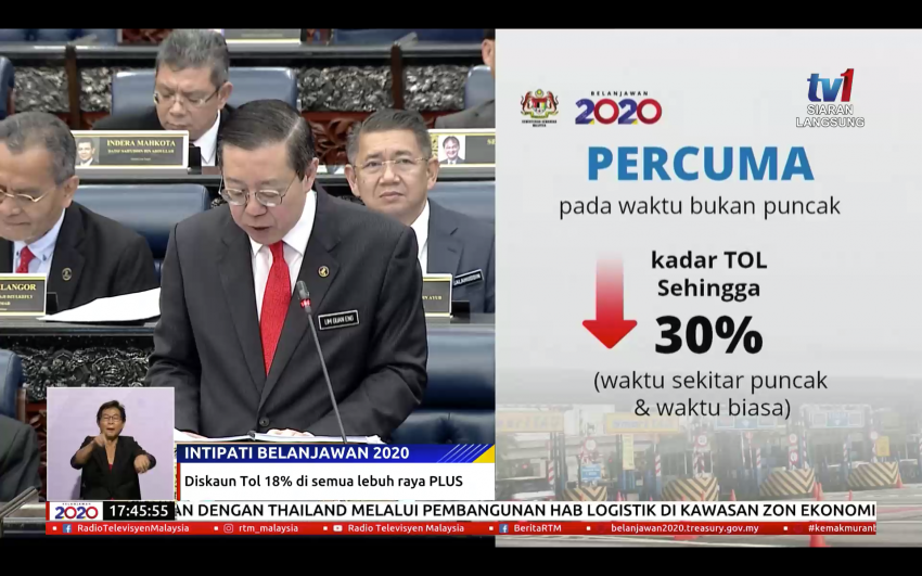 Budget 2020: govt to acquire Kesas, LDP, Sprint, Smart – tolls rates up to 30% less, free during off-peak hours 1029466