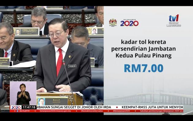 Budget 2020: Second Penang Bridge toll down to RM7