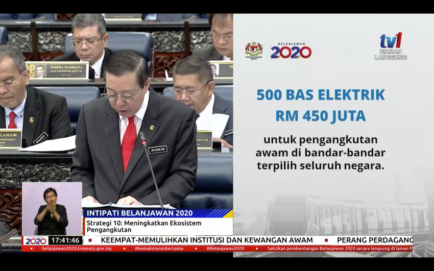 Budget 2020: RM1 billion to improve rural roads, RM450 million for 500 electric public transport buses 1029498