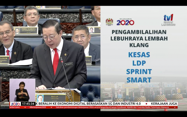 Belanjawan 2020: Kerajaan ambil alih Sprint, LDP, Kesas, Smart – tol percuma pada waktu bukan puncak