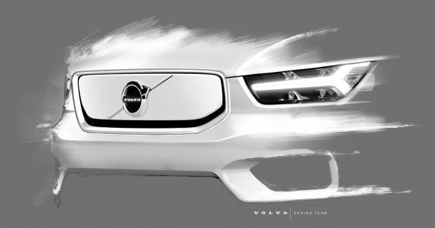 Volvo teases fully electric XC40 in official sketches