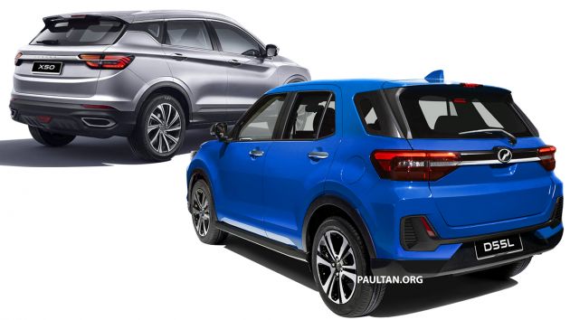 Perodua D55L SUV vs Proton X50 – we compare specs of Daihatsu Rocky/Toyota Raize and Geely Binyue
