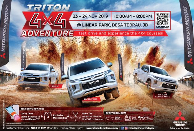 Mitsubishi Triton 4×4 Adventure in Desa Tebrau, Johor Bahru this weekend promises plenty of off-road thrills