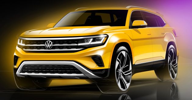 2021 Volkswagen Atlas facelift teased in 3 sketches