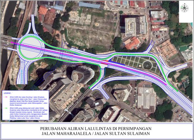 DBKL tukar aliran lalu lintas di persimpangan Jalan Maharajalela/Jalan Sultan Sulaiman mulai 14 Dis ini