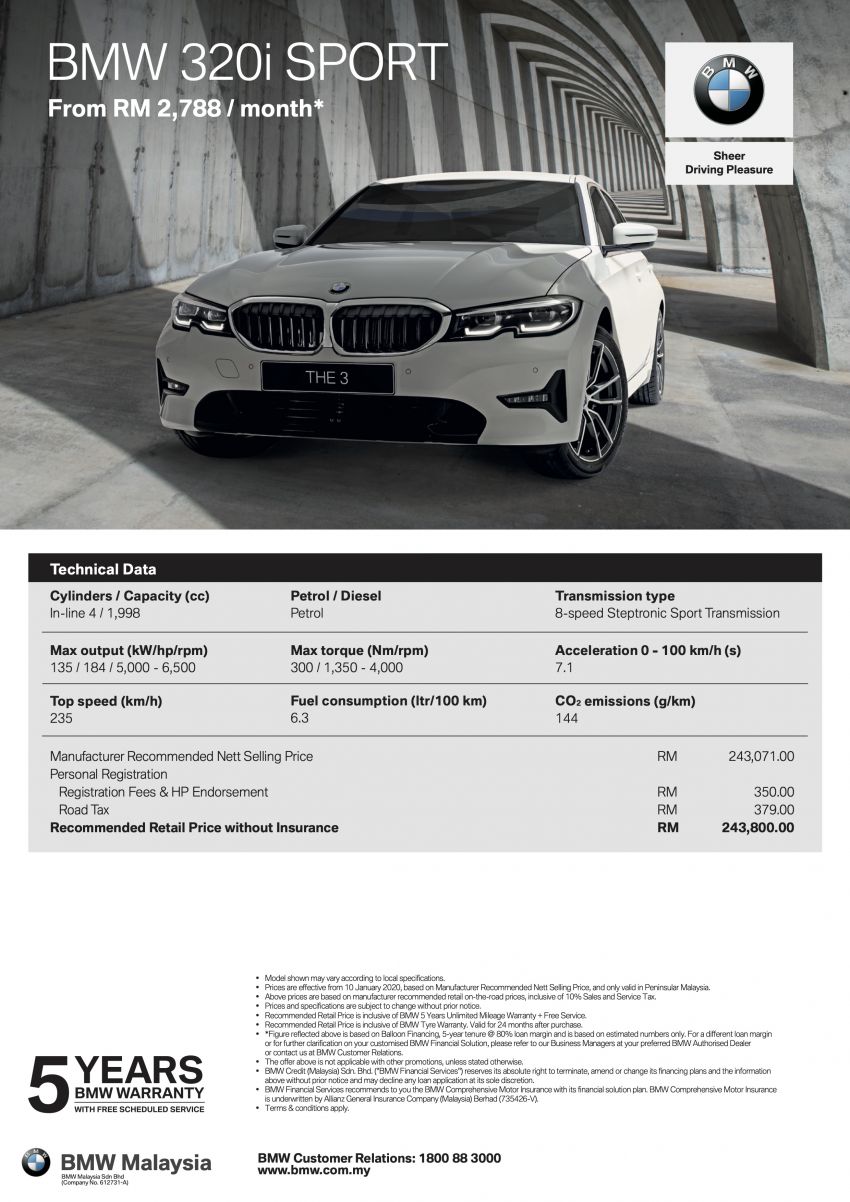 G20 BMW 320i Sport launched in Malaysia – RM244k Image #1067372