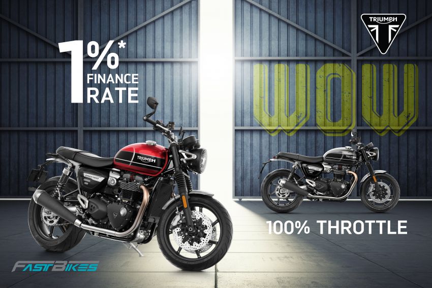 AD: Triumph Motorcycles WOW! 1.0 promo – 1.0% for MY18-19 bikes, two years free service for MY20 bikes! 1081611