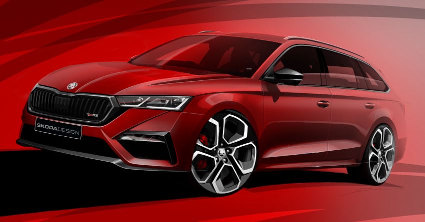 Skoda Octavia RS iV previewed in sketches ahead of Geneva debut in March – sporty PHEV with 245 PS 1077606