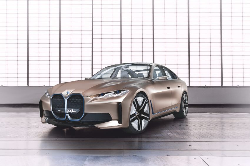 BMW Concept i4 revealed – previews electric Gran Coupe with 530 hp, 600 km range; debut in 2021 1090450