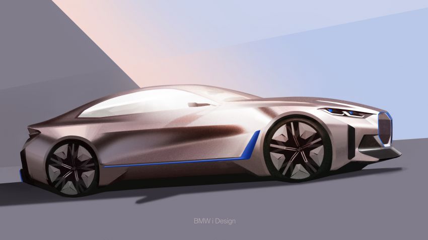 BMW Concept i4 revealed – previews electric Gran Coupe with 530 hp, 600 km range; debut in 2021 1090523