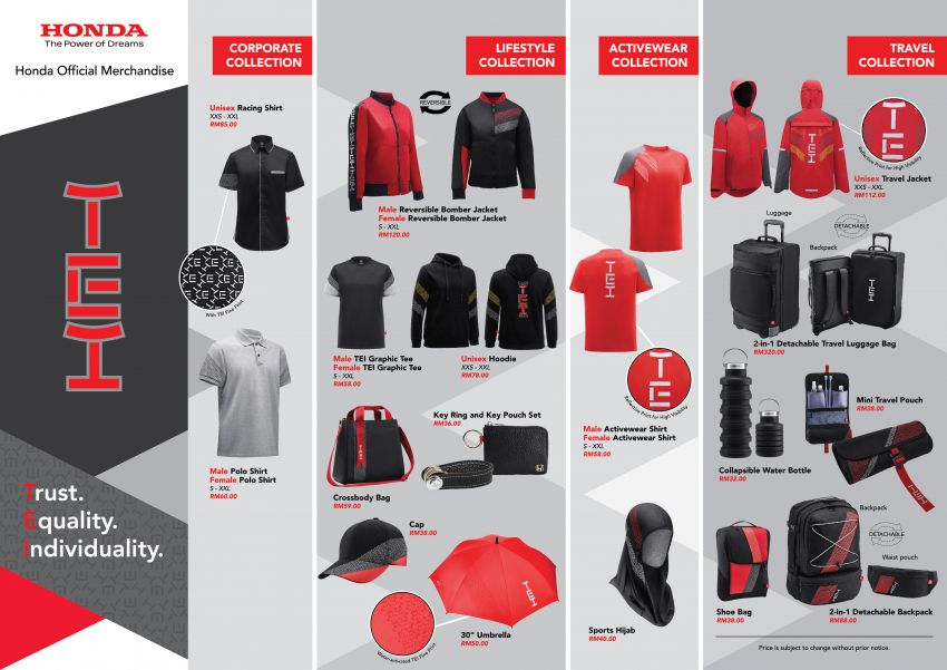 Honda Malaysia’s new line of ‘TEI’ official merchandise 1093503