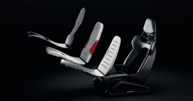 Porsche reveals 3D-printed bodyform full-bucket seat