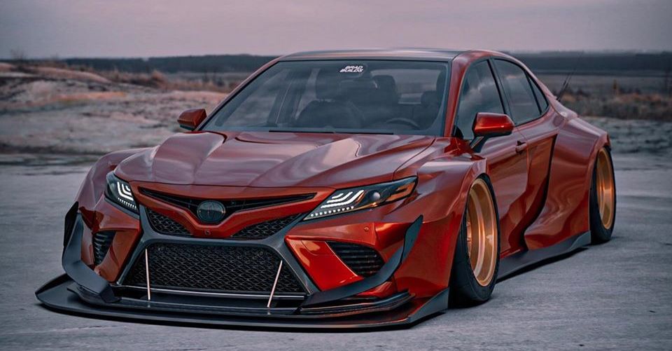 Toyota Camry XV70 – imej bayangan dengan kit badan lebar agresif, hasil imaginasi kreatif dari Brad Builds