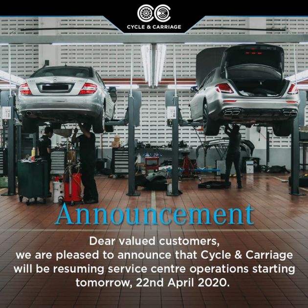 Pusat servis Mercedes-Benz Cycle & Carriage Bintang kembali dibuka untuk yang telah membuat temu janji