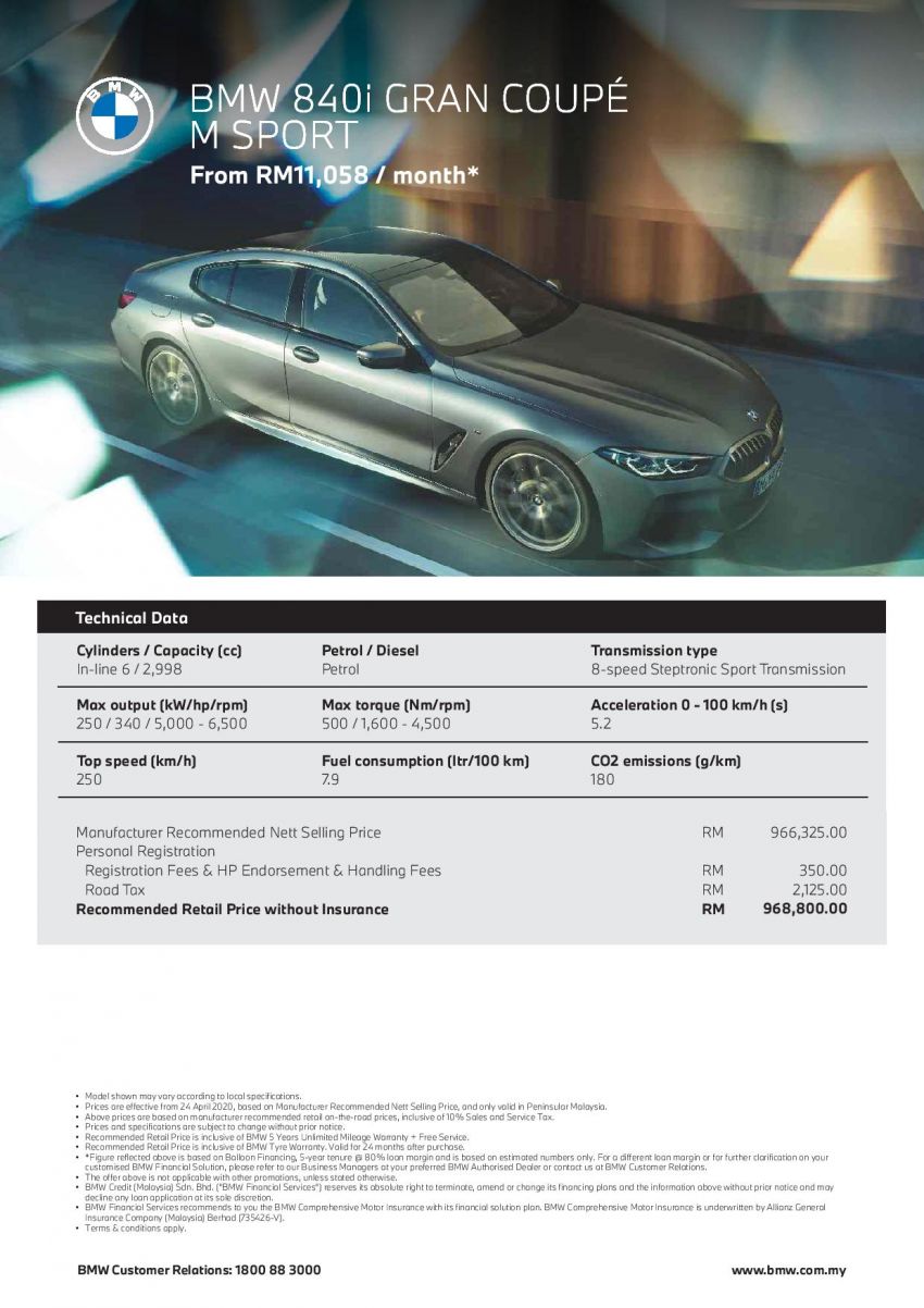 G16 BMW 8 Series Gran Coupe launched in Malaysia – 840i M Sport with 3L turbo straight-six; from RM969k 1111151