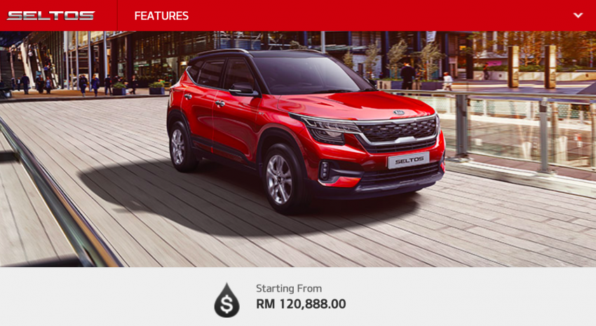 Kia Seltos appears on Malaysian website – 1.6L MPI with 123 PS/151 Nm, EX and GT Line, launch soon? 1108163