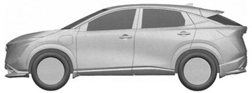 Nissan Ariya produksi terdedah dalam lukisan paten 1112337
