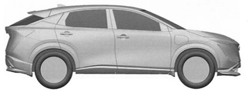 Nissan Ariya produksi terdedah dalam lukisan paten 1112334