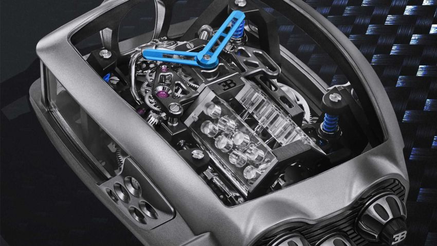 Jacob & Co. Bugatti Chiron Tourbillon – jam tangan dengan enjin W16 yang bergerak di dalam, RM1.2 juta! 1105321