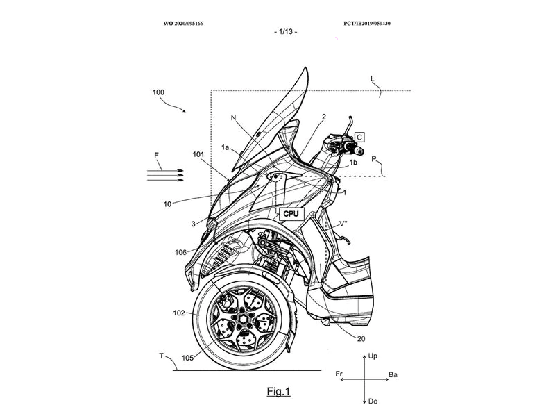 Piaggio patents motorcycle active aero system Image #1122385