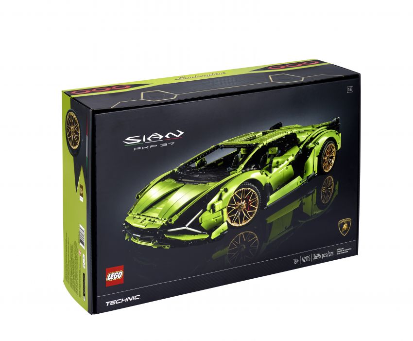 Lego Technic Lamborghini Sián FKP 37 – 3,696 pieces, moving V12, 8-speed gearbox and AWD, RM1,599.90 1123412