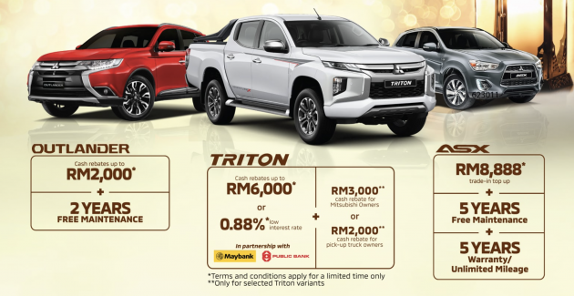 Mitsubishi Triton with up to RM8,000 off this May; Outlander to get cash rebates plus free maintenance