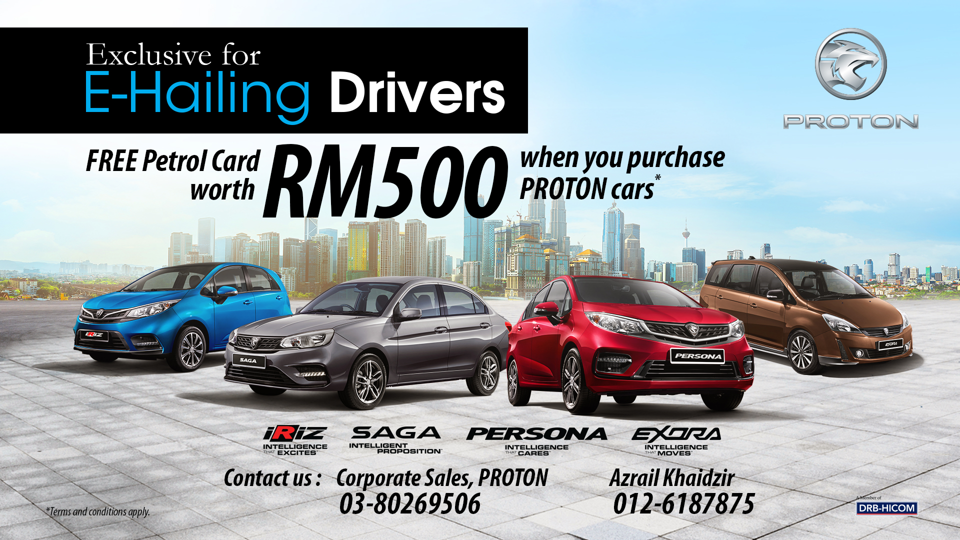 Proton tawar kad minyak RM500 percuma jika anda beli kereta untuk tujuan e-hailing, sehingga 31 Dis ini