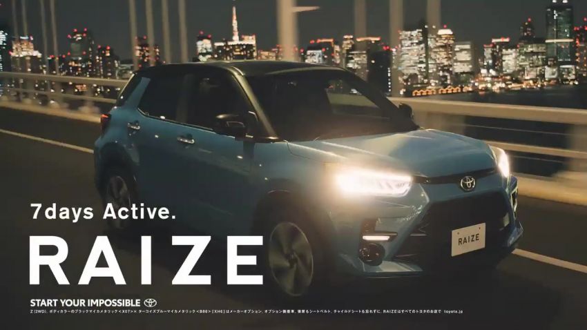 Toyota Raize ditampilkan dalam video komersial Jepun 1116909