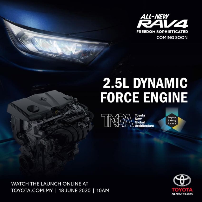Toyota RAV4 2020 dilancarkan di Malaysia pada 18 Jun – enjin 2.5L<em> Dynamic Force, Toyota Safety Sense</em> 1128625