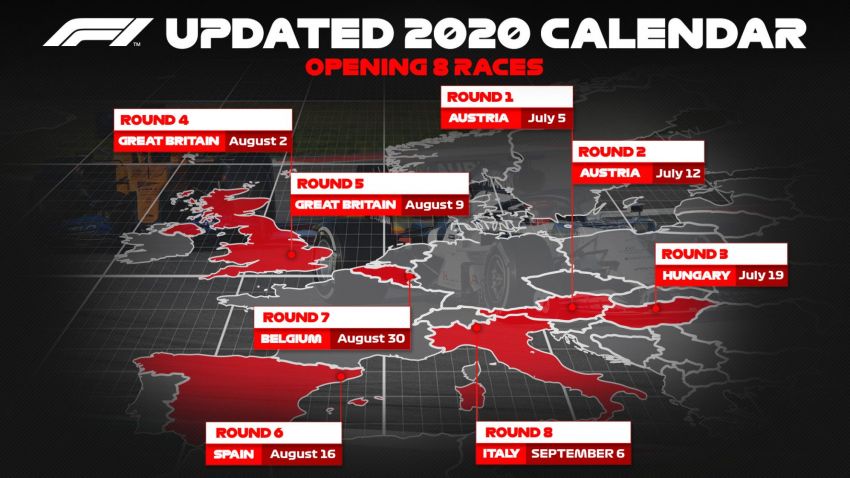 Formula 1 confirms first eight races for 2020 season – Austria double header to kick things off from July 5 Image #1125985
