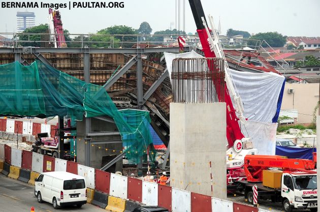 Sebahagian kerangka projek LRT3 runtuh di Meru, Klang; beberapa jalan ditutup hingga 21 Jun – polis