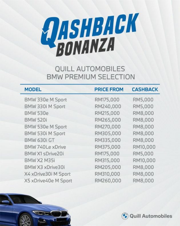 AD: Enjoy instant cashbacks on your next BMW, only at the Quill Automobile’s Qashback Bonanza event!