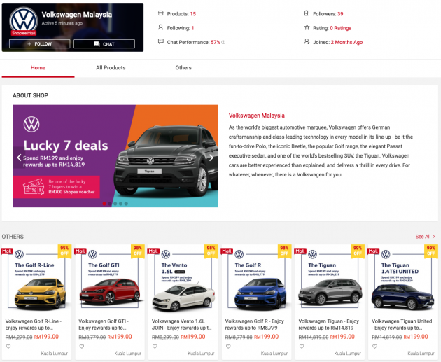 Volkswagen now on Shopee, over RM14k in rewards