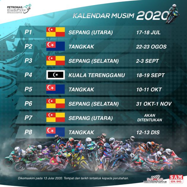 2020 Malaysian Cub Prix calendar released – racing starts this weekend at Sepang International Circuit