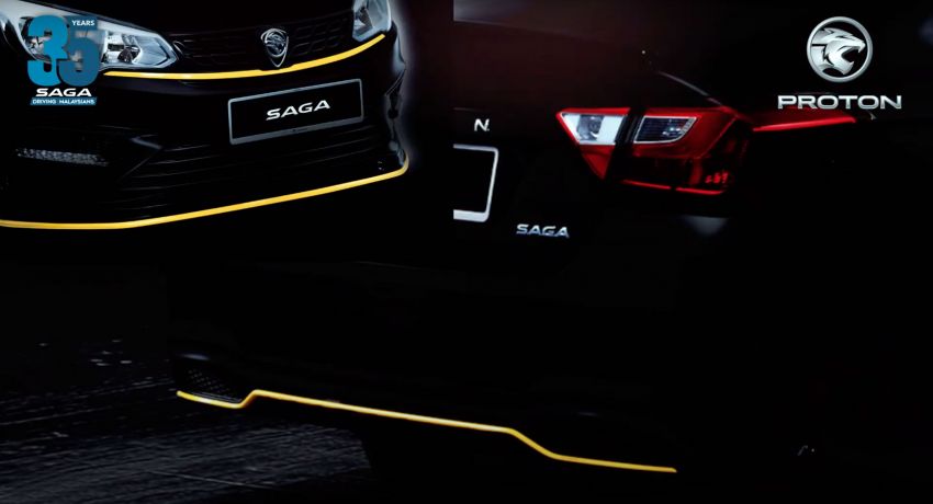 Proton Saga Anniversary Edition – 35th birthday special is in black with yellow exterior, cabin accents 1142810