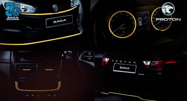 Proton Saga Anniversary Edition – 35th birthday special is in black with yellow exterior, cabin accents