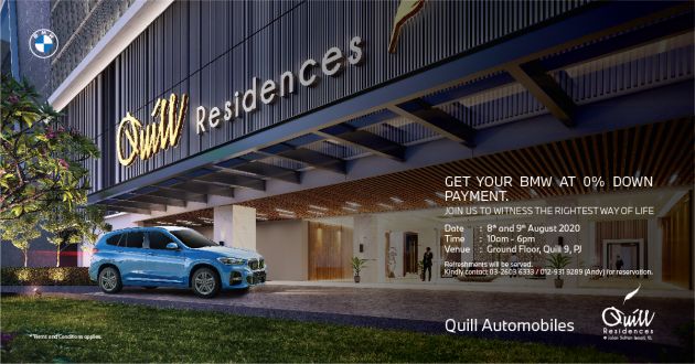 AD: Get your BMW at zero downpayment with Quill Automobiles at Quill 9 PJ from August 8 to 9, 2020
