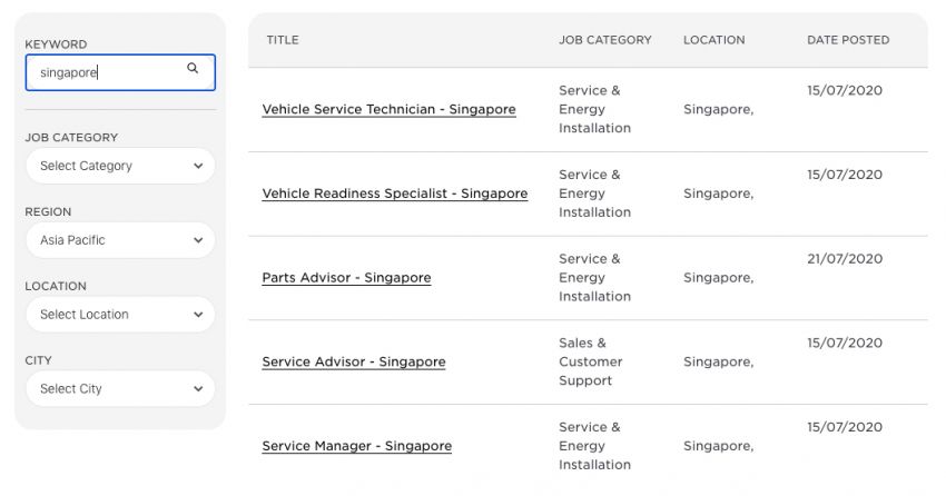 Tesla job listings sighted for Singapore aftersales; Malaysia-based owners to benefit from expansion? 1150285