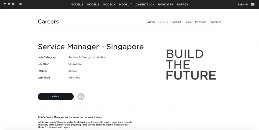 Tesla job listings sighted for Singapore aftersales; Malaysia-based owners to benefit from expansion? 1150286