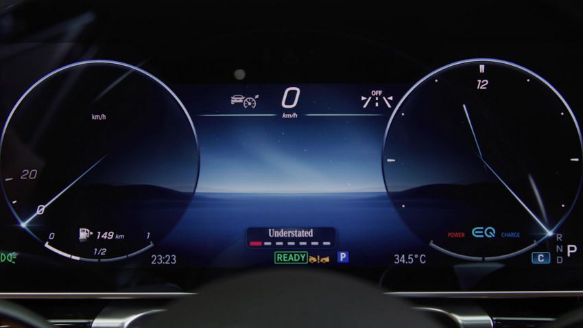 Perincian MBUX baru Mercedes-Benz S-Class W223 – head-up display AR, skrin 12.8 inci, baca pergerakan 1143510