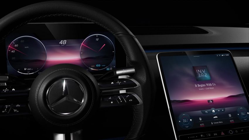 Perincian MBUX baru Mercedes-Benz S-Class W223 – head-up display AR, skrin 12.8 inci, baca pergerakan 1143532