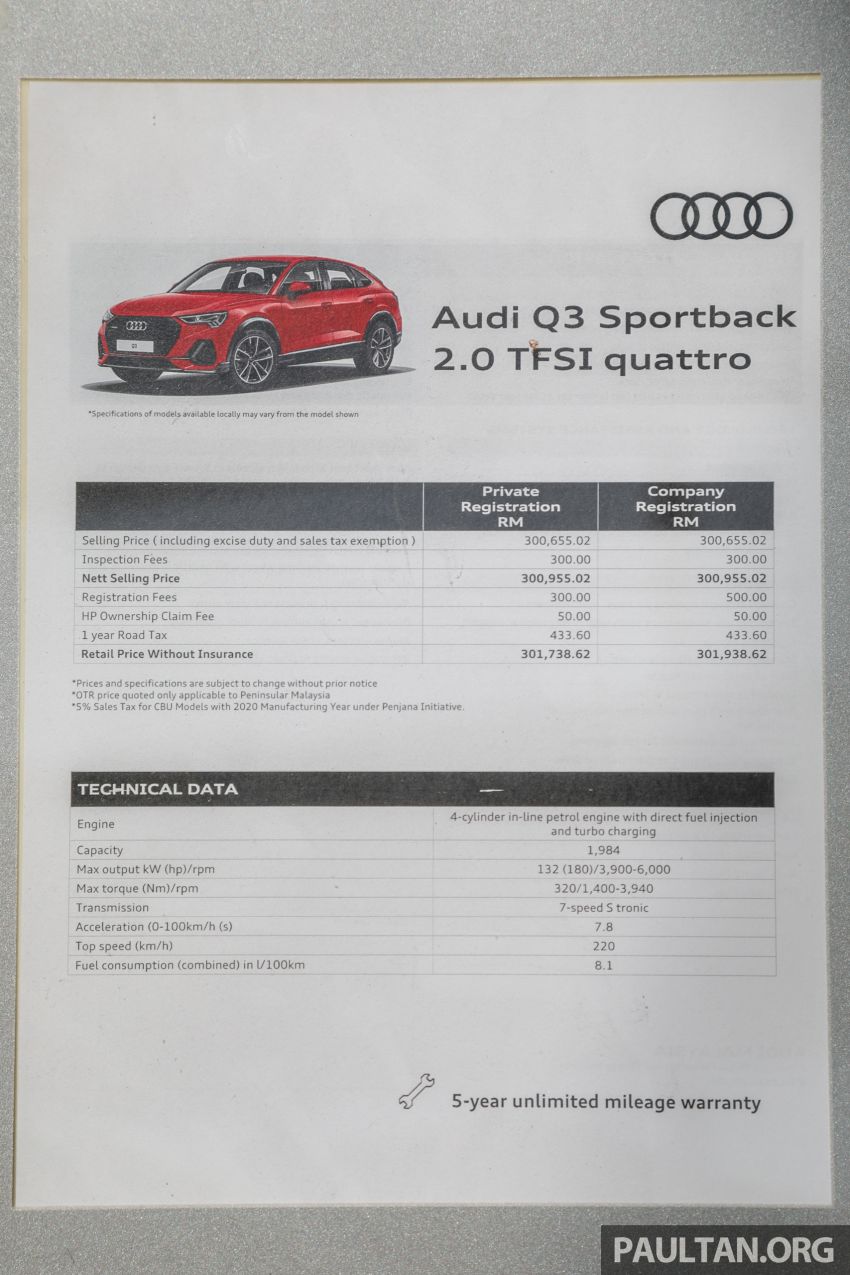 GALERI: Audi Q3 Sportback 2.0 TFSI 2020 – RM302k 1166096