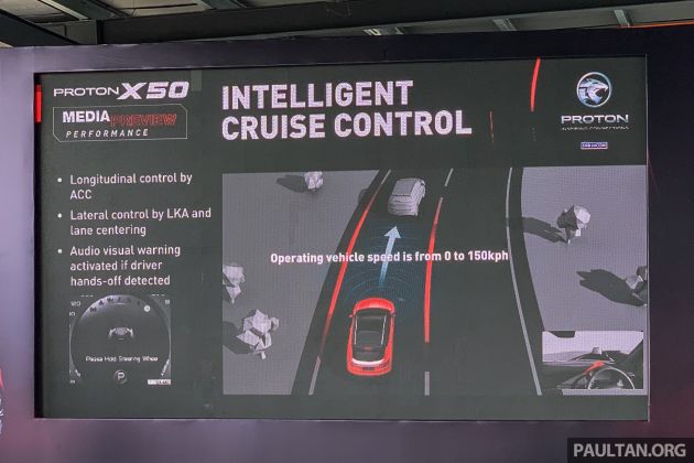Proton X50 Flagship with Level 2 semi-autonomous driving – adaptive cruise control, lane centring assist