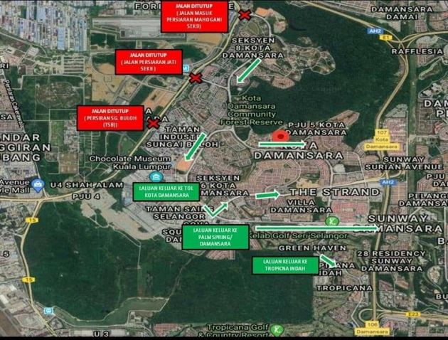 PKPB di S’gor – Polis PJ tutup 3 jalan di Kota Damansara; 29 sekatan jalan raya di KL, Putrajaya